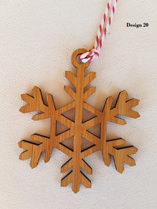 Ornament - Snowflake in Natural Wood