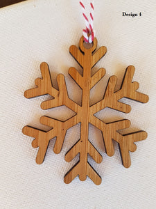 Ornament - Snowflake in Natural Wood